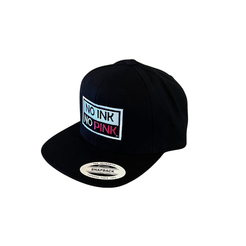 THIGHBRUSH® - NO INK, NO PINK - Wool Blend Snapback Hat - Black - Flat Bill