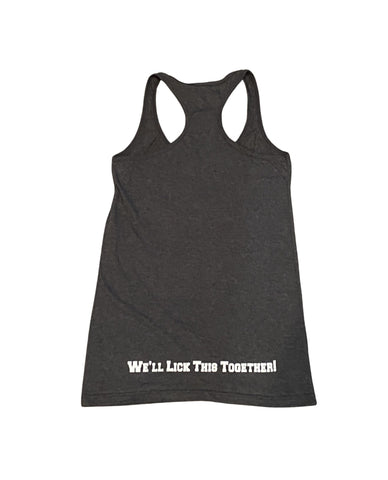 THIGHBRUSH® - "F-CK CANCER" - Women's Tank Top - Heather Charcoal - back