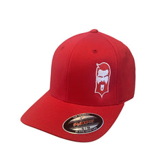 THIGHBRUSH®FLEXFIT HAT IN RED WITH WHITE LOGO