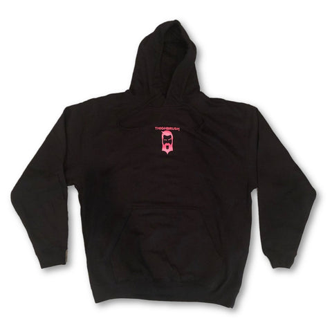 THIGHBRUSH® - "Tickled Pink" - Unisex Hooded Sweatshirt - Black and Pink