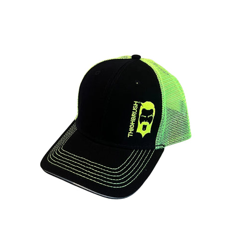 THIGHBRUSH® - Two Tone Trucker Snapback Hat - Black and Neon Yellow