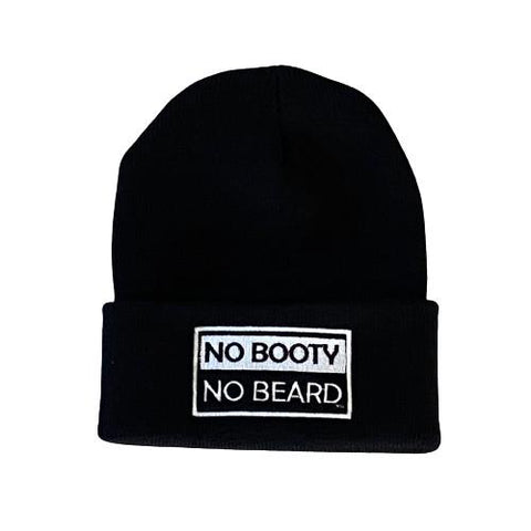 THIGHBRUSH® "NO BOOTY NO BEARD" - Cuffed Beanies - Black