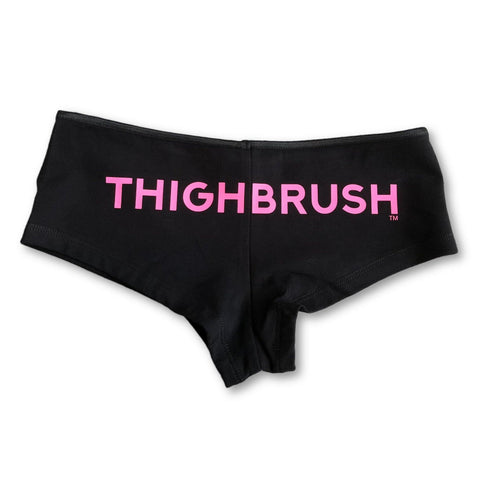 THIGHBRUSH® Women's Cheeky Booty Shorts in Black