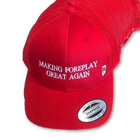 THIGHBRUSH "Making Foreplay Great Again" Red Trucker Snapback Hat