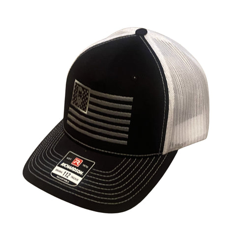 THIGHBRUSH® Patriotic Trucker Snapback Hat - Black and White