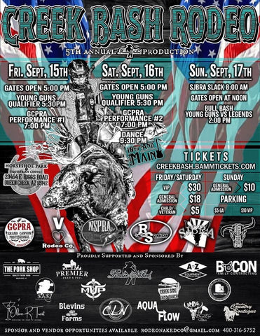 RODEO NAKED'S 5TH ANNUAL CREEK BASH RODEO FLYER