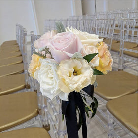 wedding arch bridal bouquet rustic bespoke roses hydrangea red pink pastel elegant