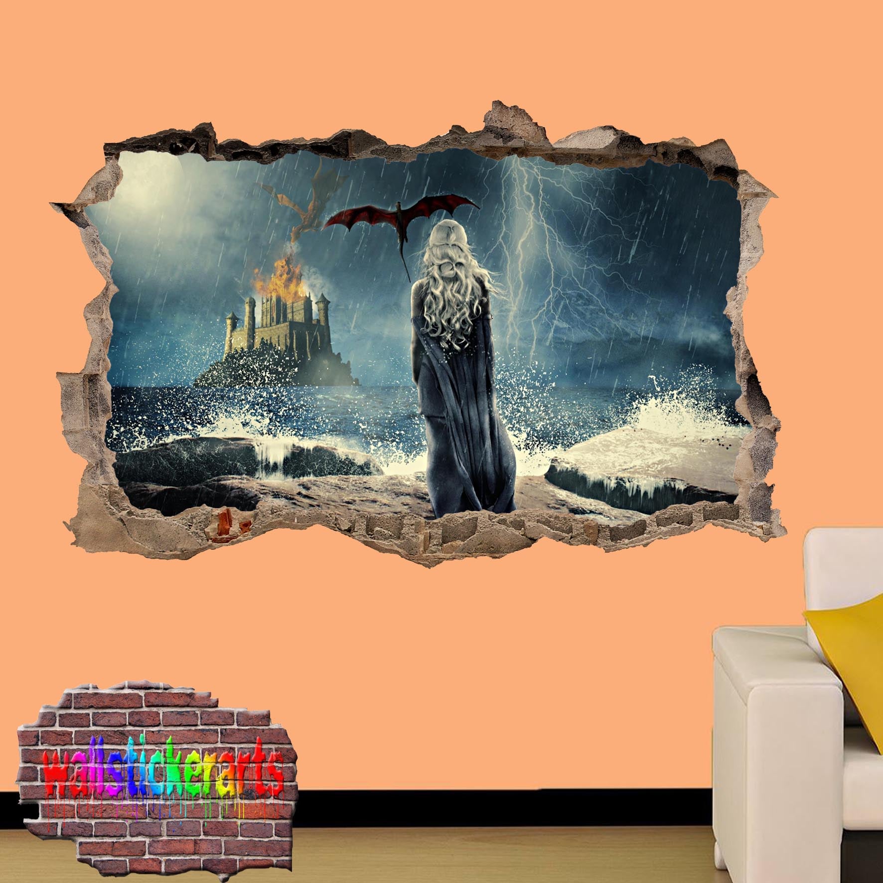 Daenerys Khaleesi Game of Thrones Character WALL STICKER 3D ART POSTER –  Wallstickerarts