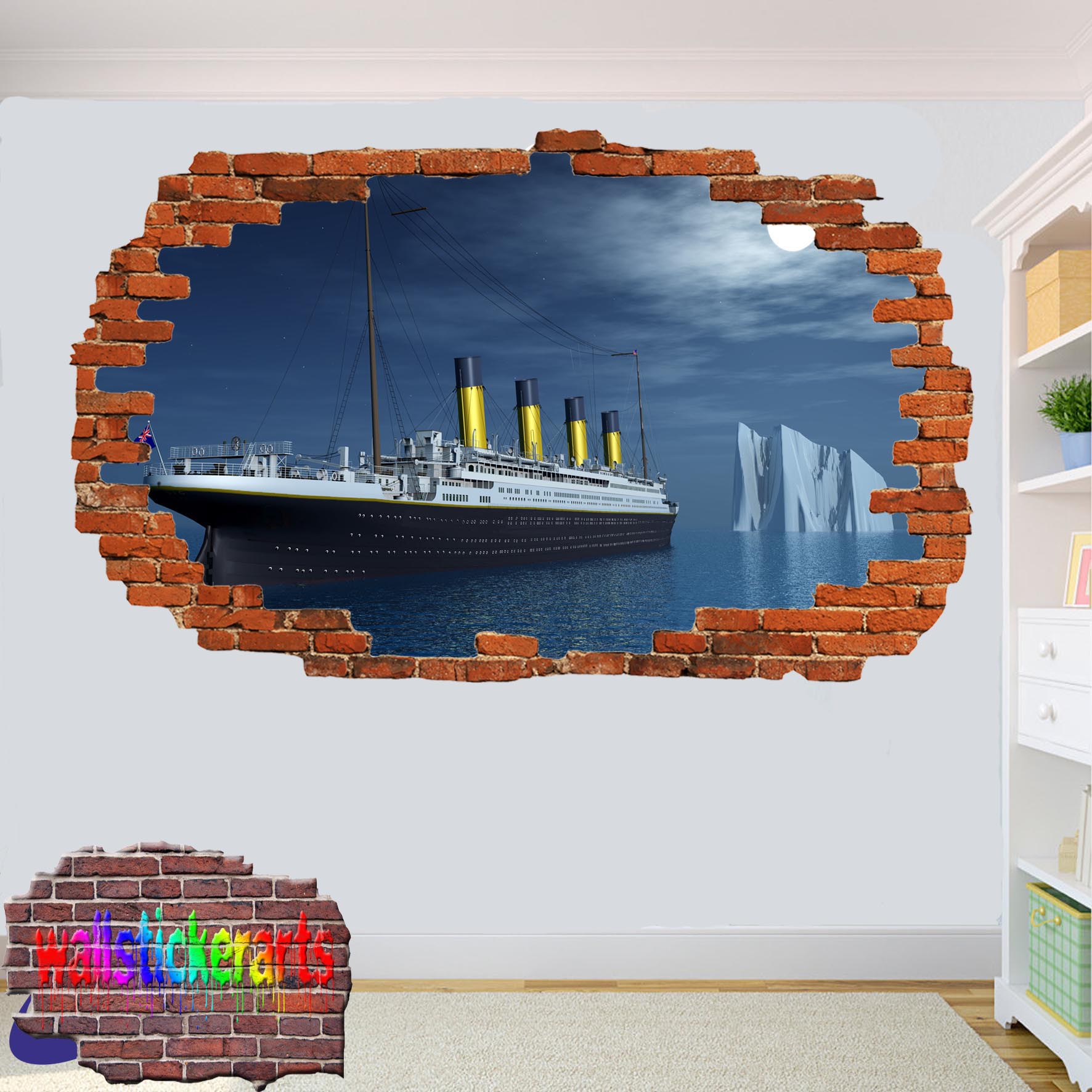 TITANIC SEA ICEBERG 3D ART WALL STICKER ROOM OFFICE NURSERY DECOR DECA –  Wallstickerarts