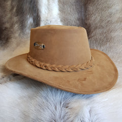 Viking leather bush hat before waxing