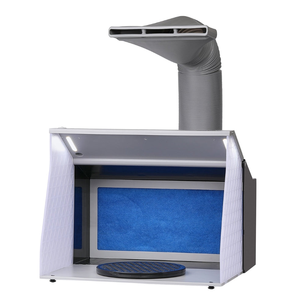Airbrush Spray Booth Portable Hobby Airbrush Paint Spray Booth Kit with 4 LED Light Powerful Dual Exhaust Fans