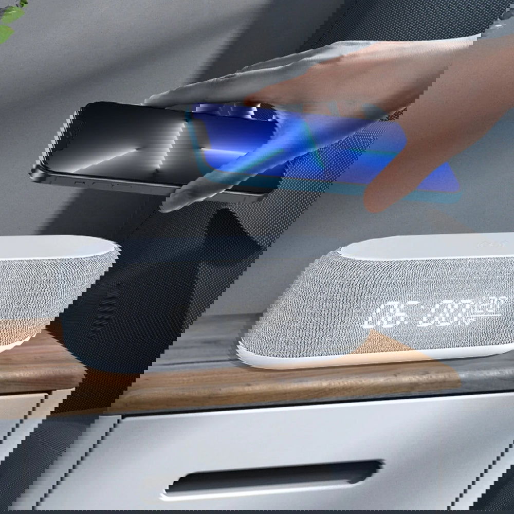 Wireless Charging Alarm Clock with LED Display and Night Light