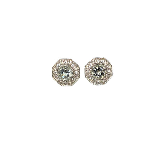 1-1/4-ct.-Halo Pear shape Diamond-Earrings, - Earring Studs with