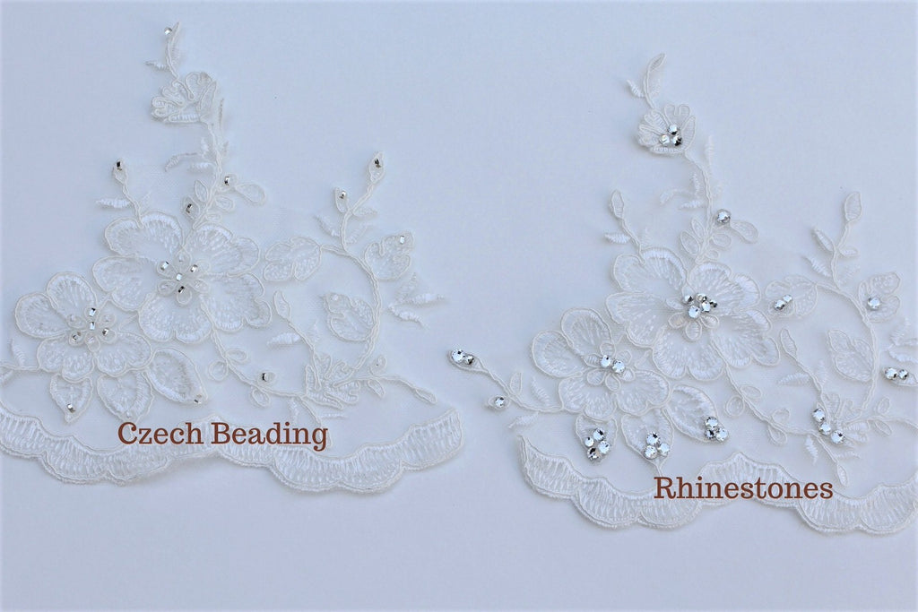 styles of beading for wedding veils and lace