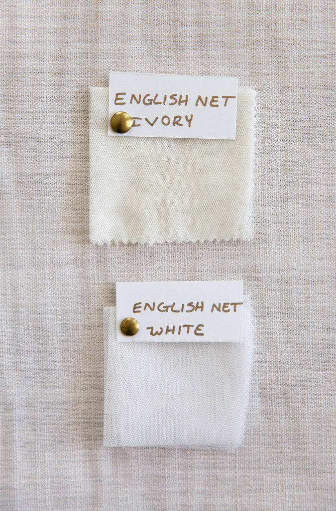 English net fabric in white and ivory