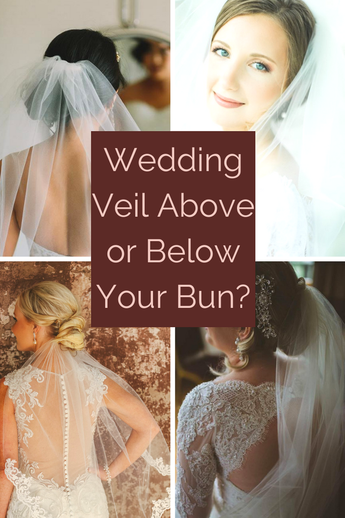 wedding hair with veil underneath