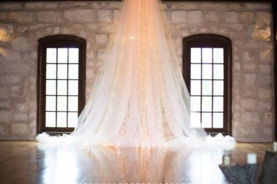 beaded wedding veil for bridal shower decor