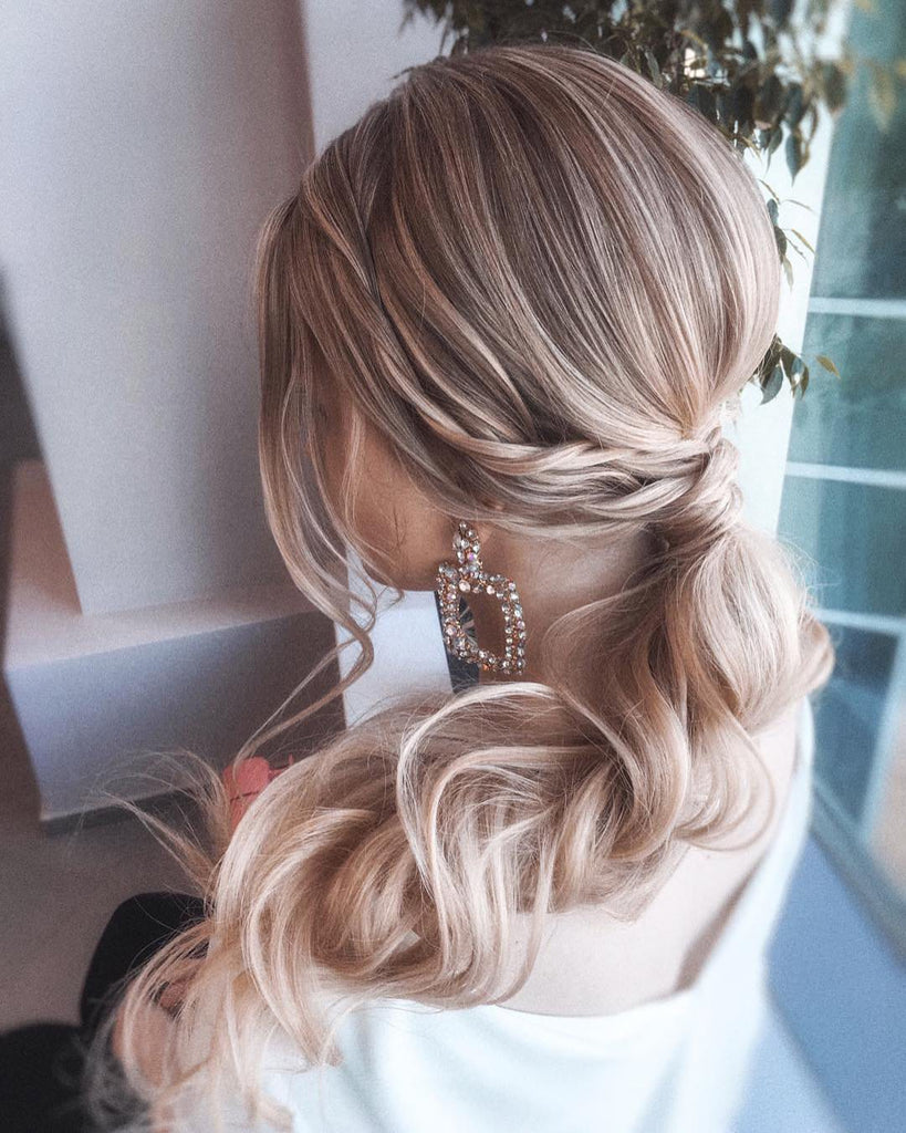 bridal hair accessories to inspire hairstyle swept ponytail with