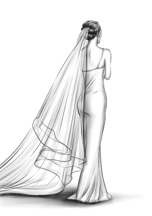 wedding veil drawing