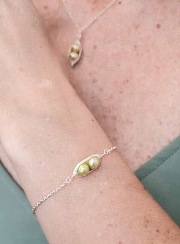 peas in a pod bracelet and necklace