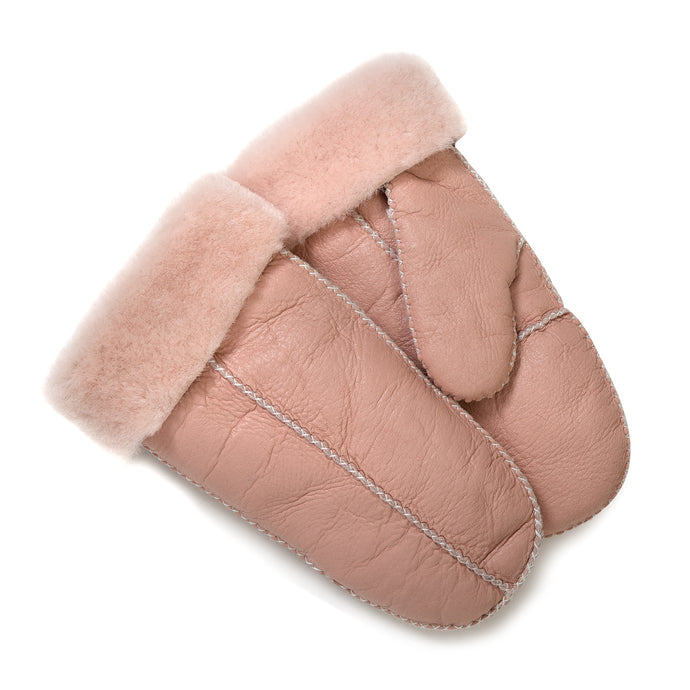 pink sheepskin gloves