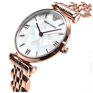 emporio armani mother of pearl watch