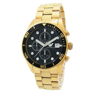 armani black and gold mens watch