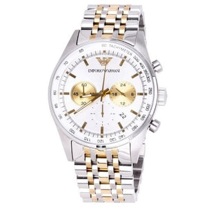 emporio armani watch silver and gold