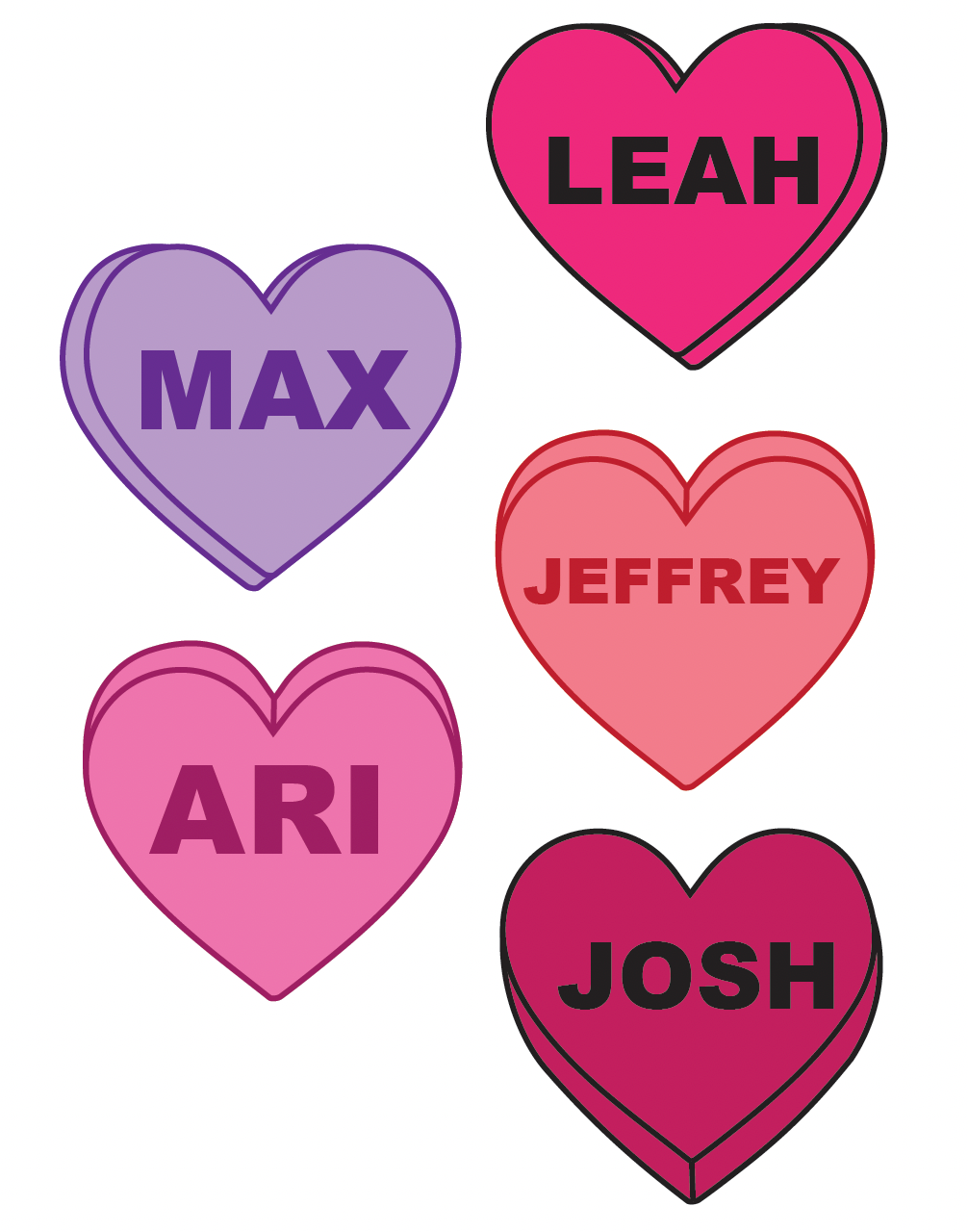 conversation hearts clipart