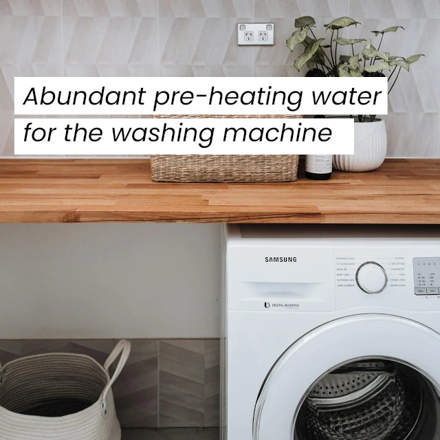 Abundant pre-heating water for the washing machine