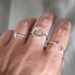 Bea Geo Heartbeats Adjustable Silver Ring