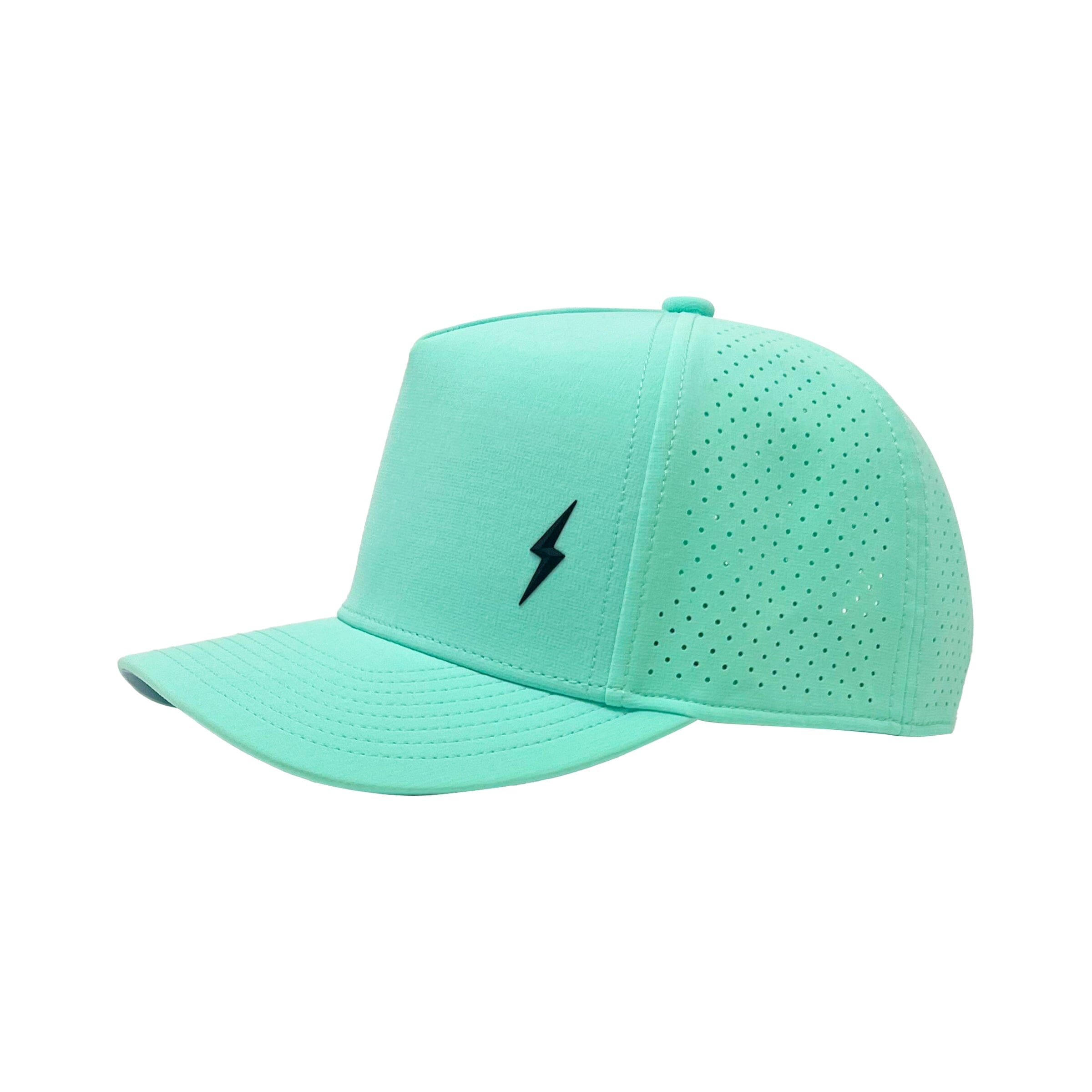 BRUCE BOLT Standard 5-Panel Snapback Hat - MINT w/ BLACK BOLT