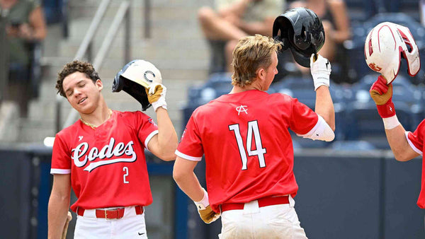 BRUCE BOLT athletes celebrate after a big hit.