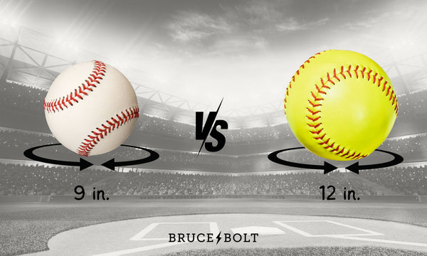 Infographic shows the difference in size between a softball and a baseball.