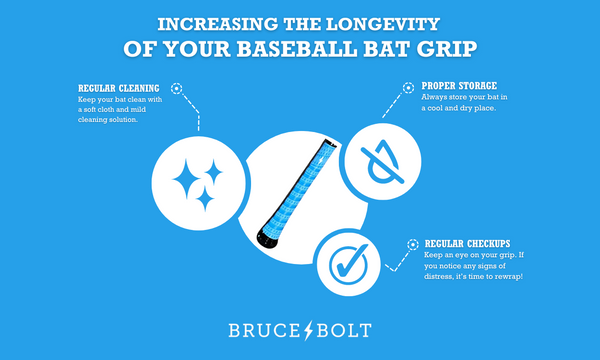 Infographic outlines the three primary ways to increase the longevity of your bat grip.