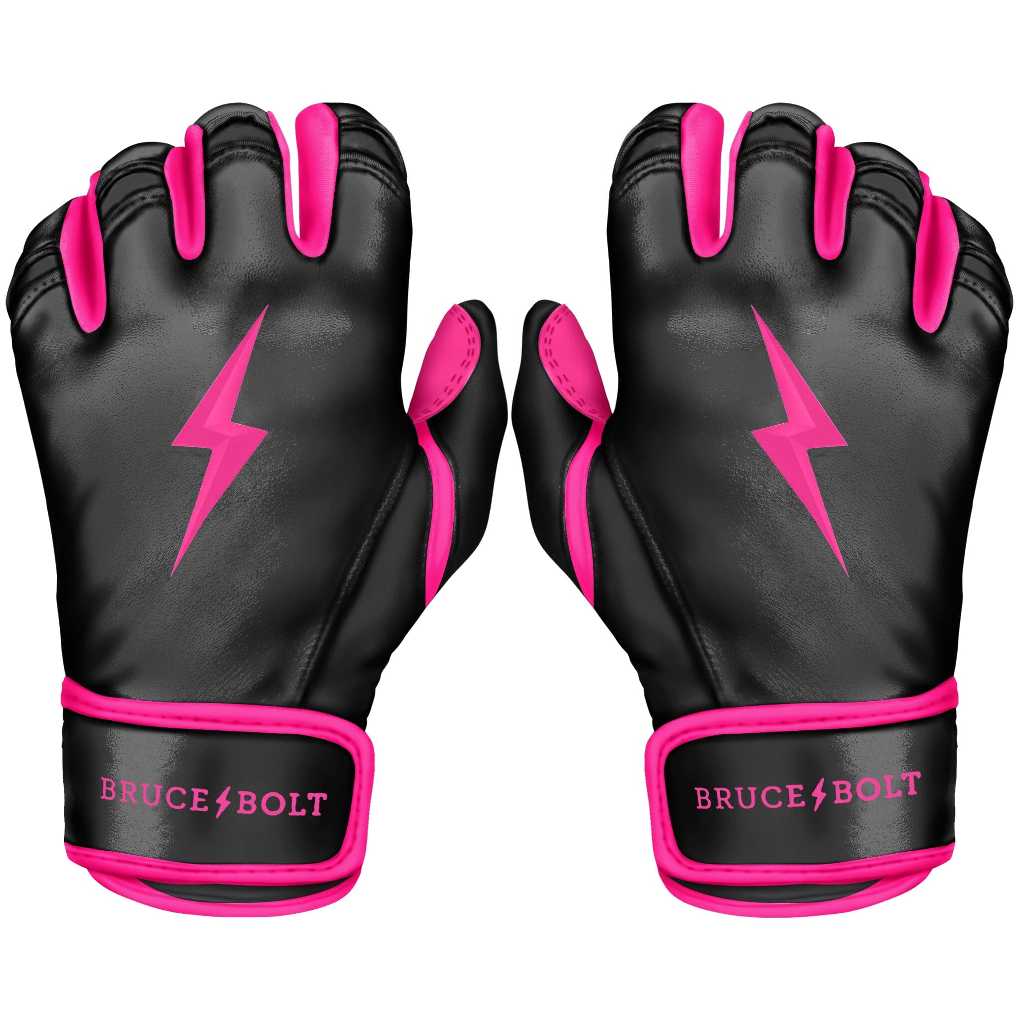 Image of PREMIUM PRO Creator Series Short Cuff Batting Gloves | BLACK w/ HOT PINK