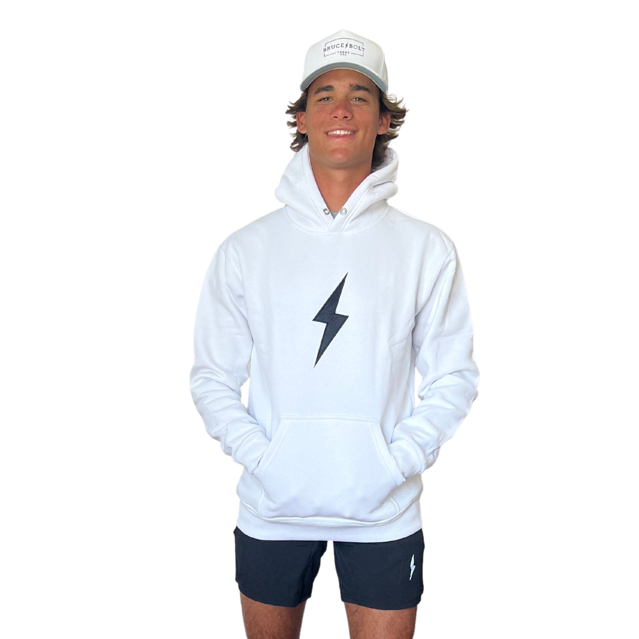 Image of BRUCE BOLT "BOLT" Hoodie - White