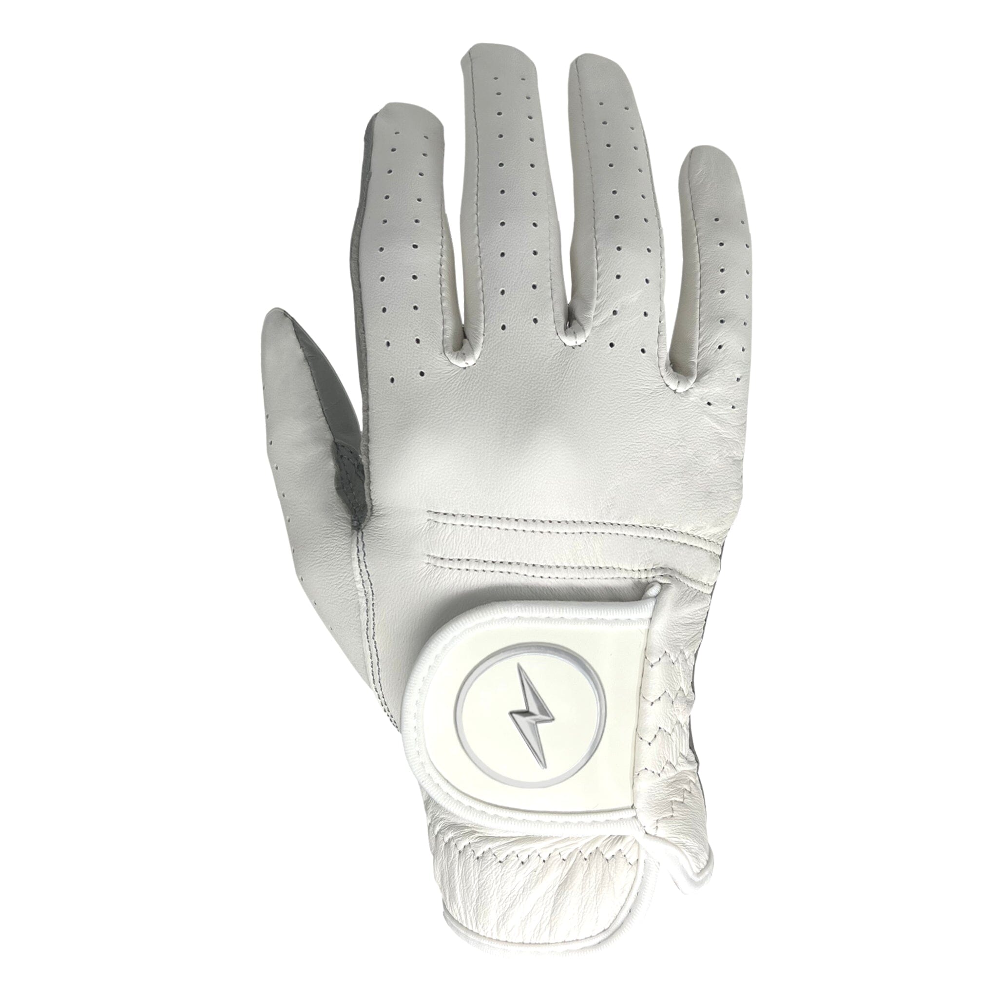 Image of BRUCE BOLT CHROME Series Golf Glove - WHITE RIGHT