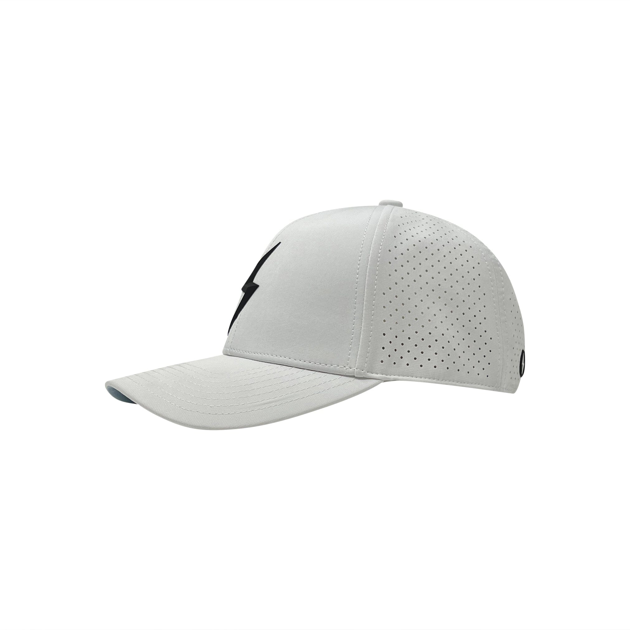 Image of BRUCE BOLT CLASSIC 6-Panel Snapback Hat - WHITE w/ BLACK BOLT