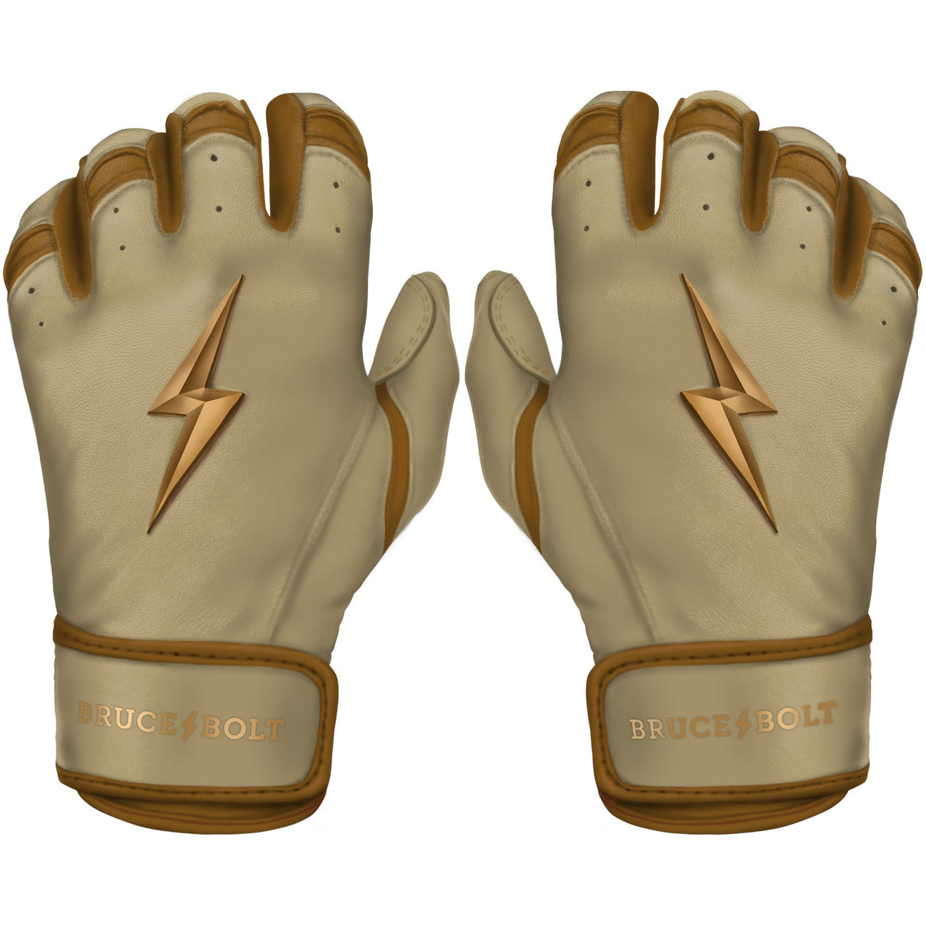 Gold Batting Gloves Leather Batting Gloves BRUCE BOLT