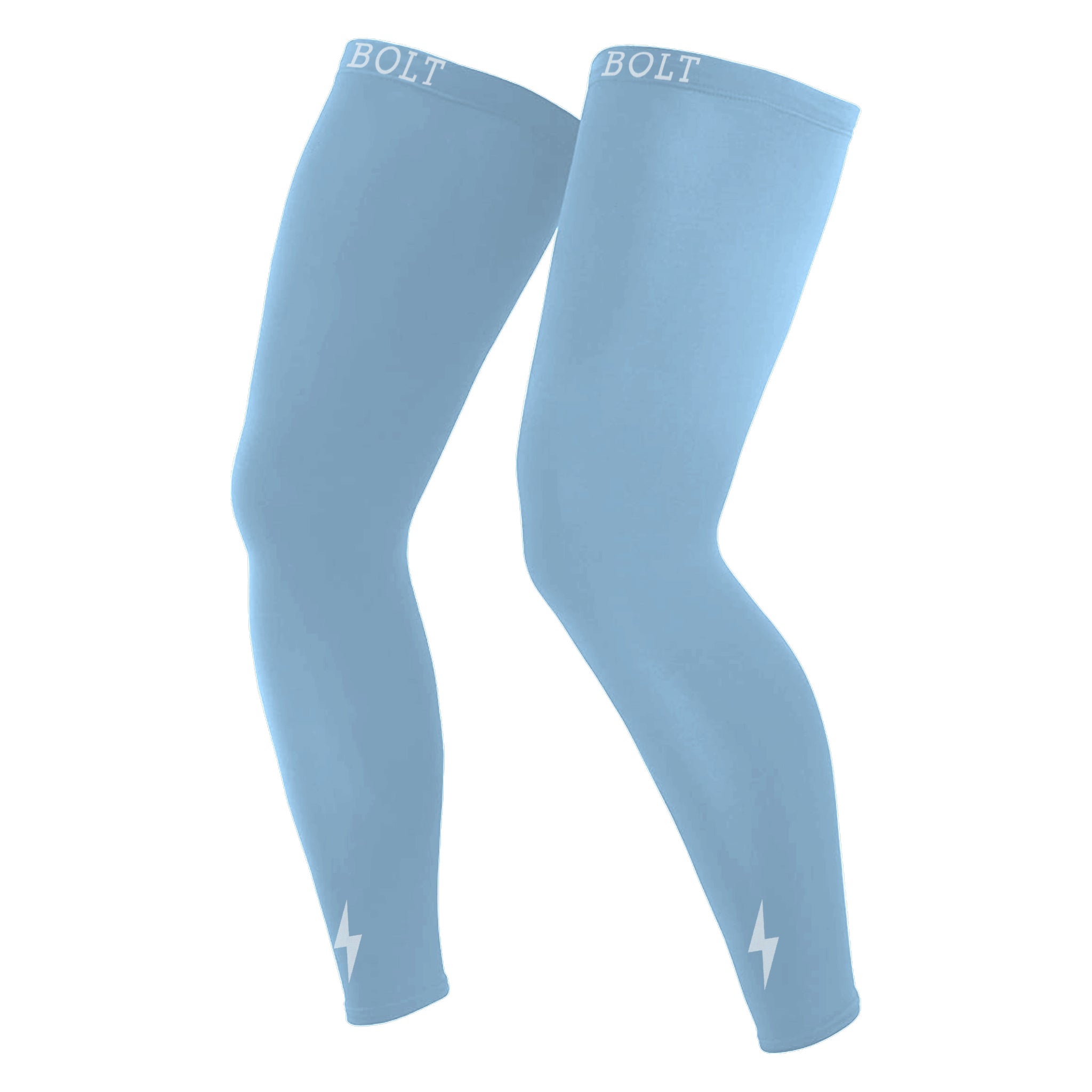 Image of BRUCE BOLT Xtra Long Compression Leg Sleeves (pair) - BABY BLUE