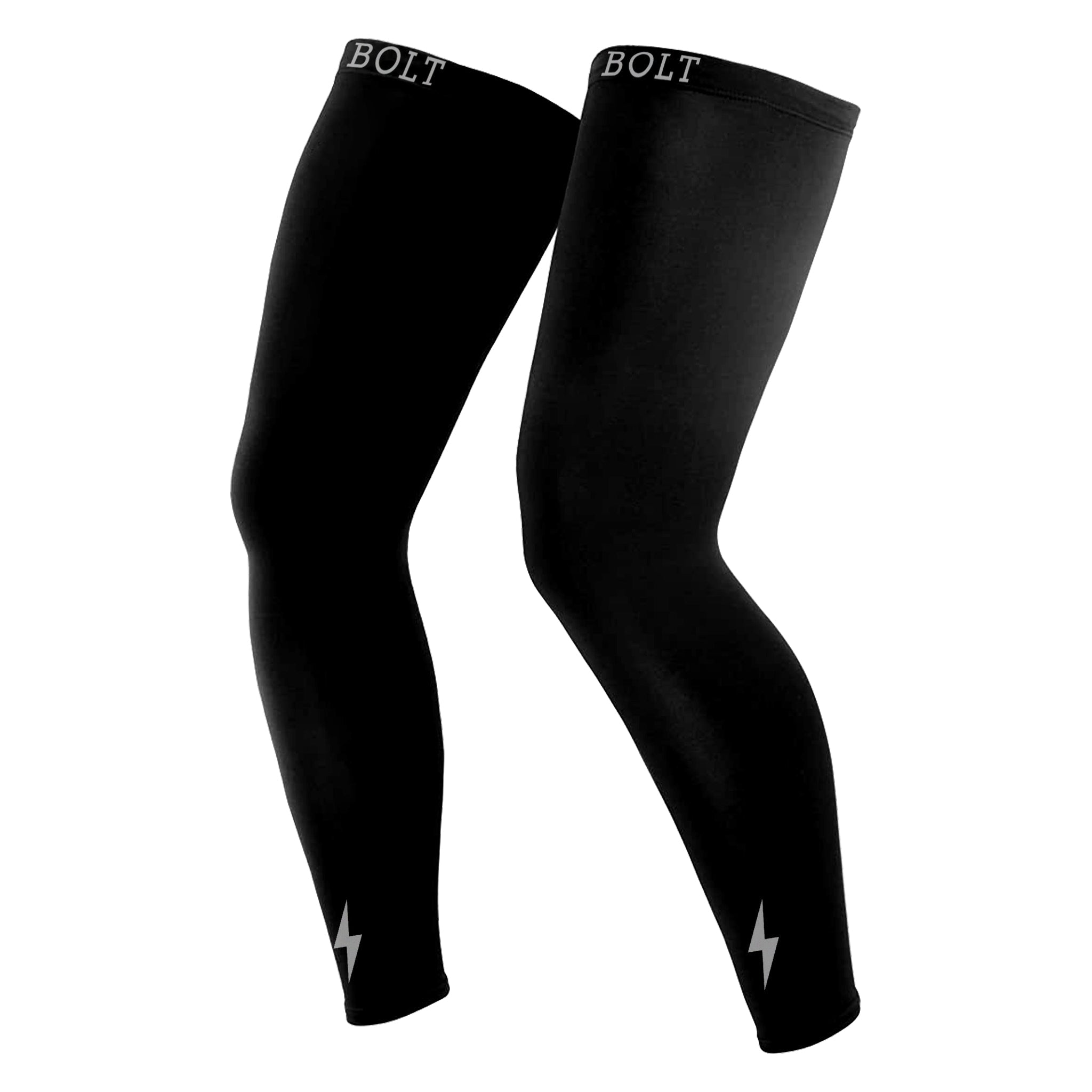 Image of BRUCE BOLT Xtra Long Compression Leg Sleeves (pair) - BLACK
