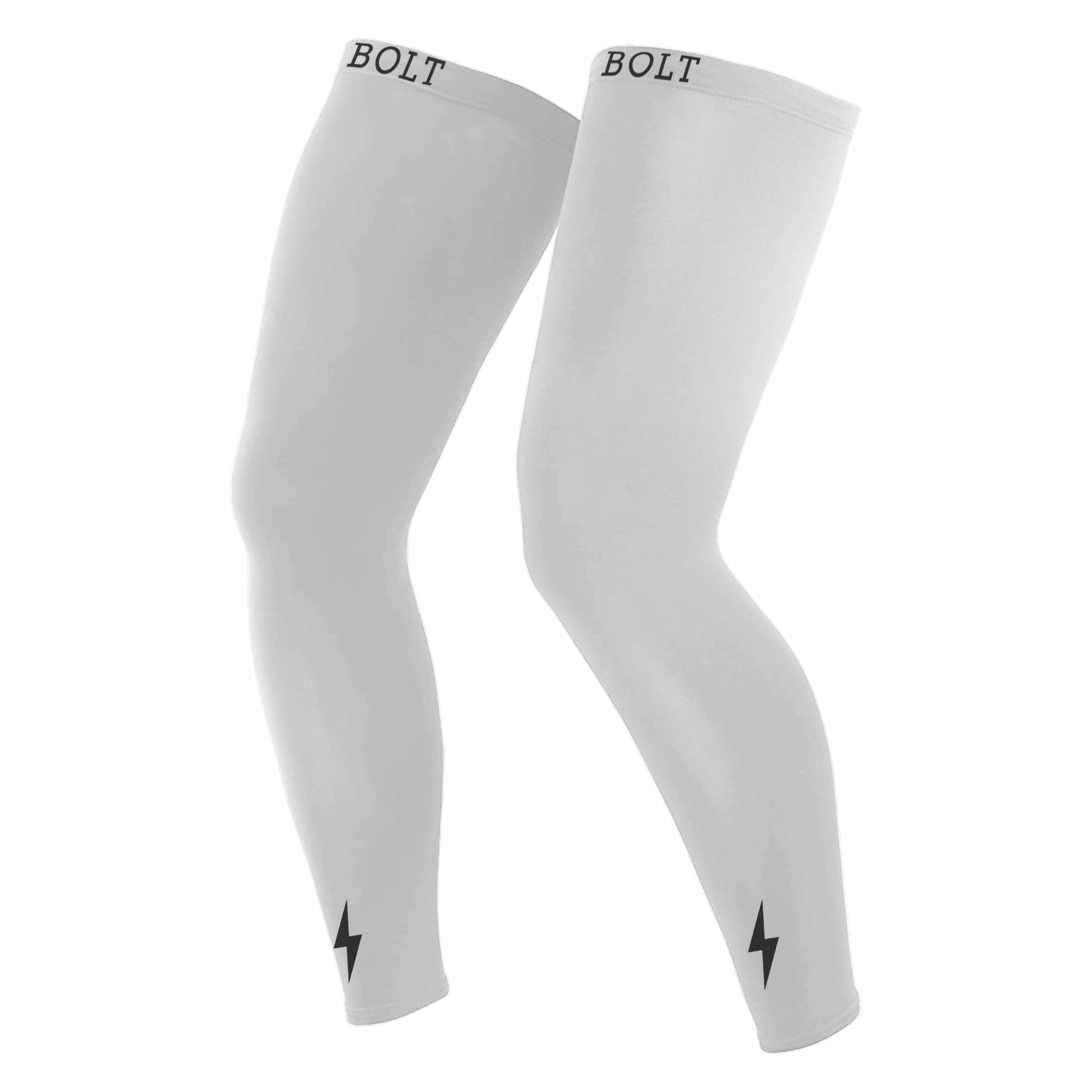 Image of BRUCE BOLT Xtra Long Compression Leg Sleeves (pair) - WHITE