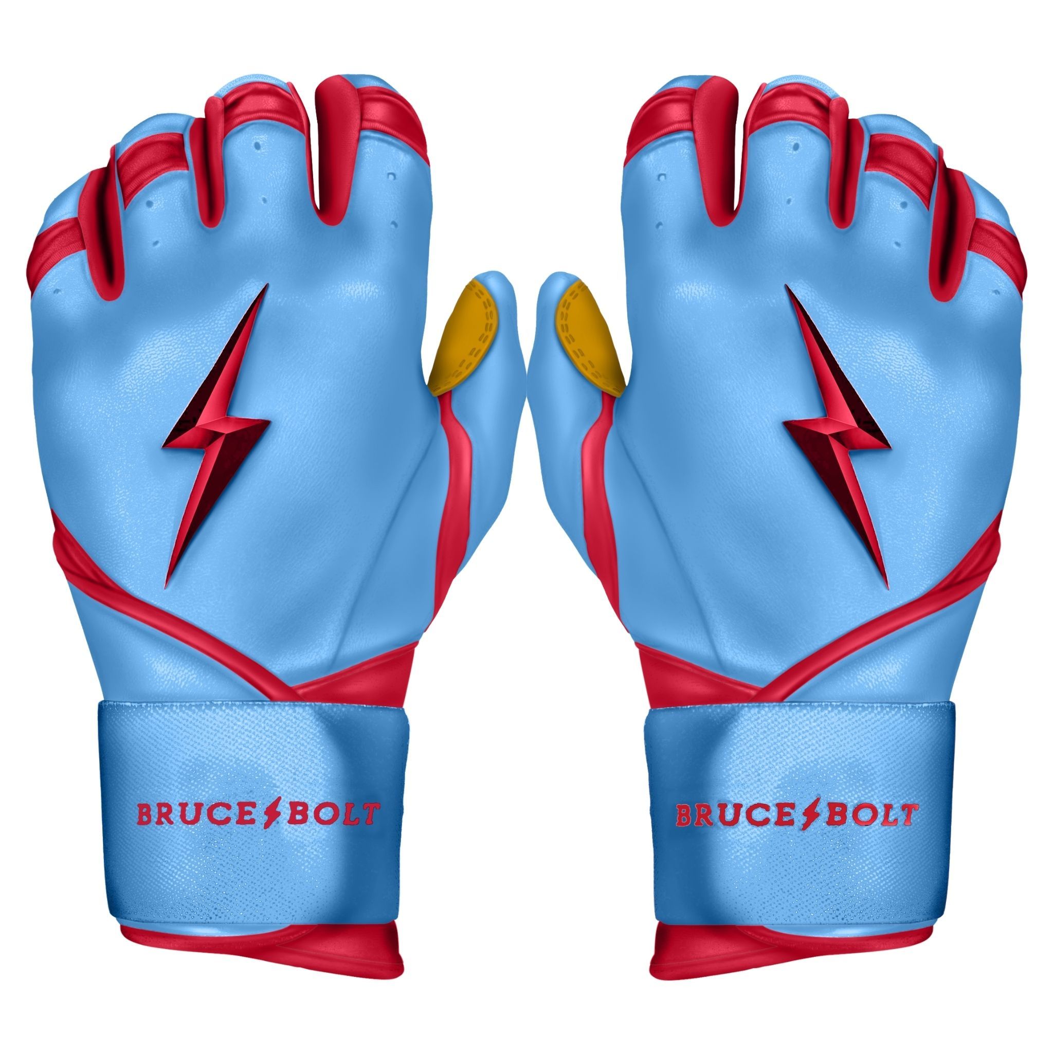 Image of PREMIUM PRO BADER Series Long Cuff Batting Gloves | BABY BLUE