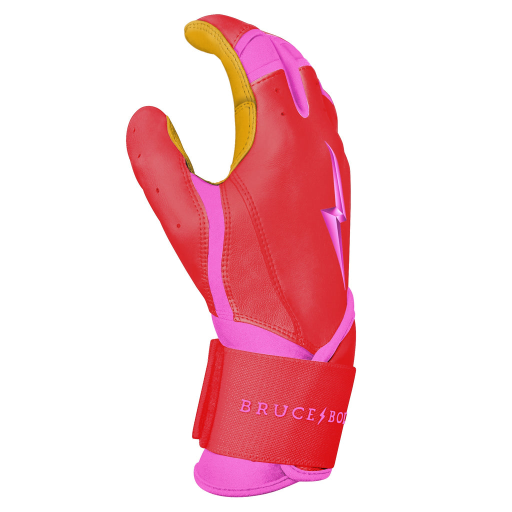 Pink Baseball Batting Gloves Bader Batting Gloves BRUCE BOLT