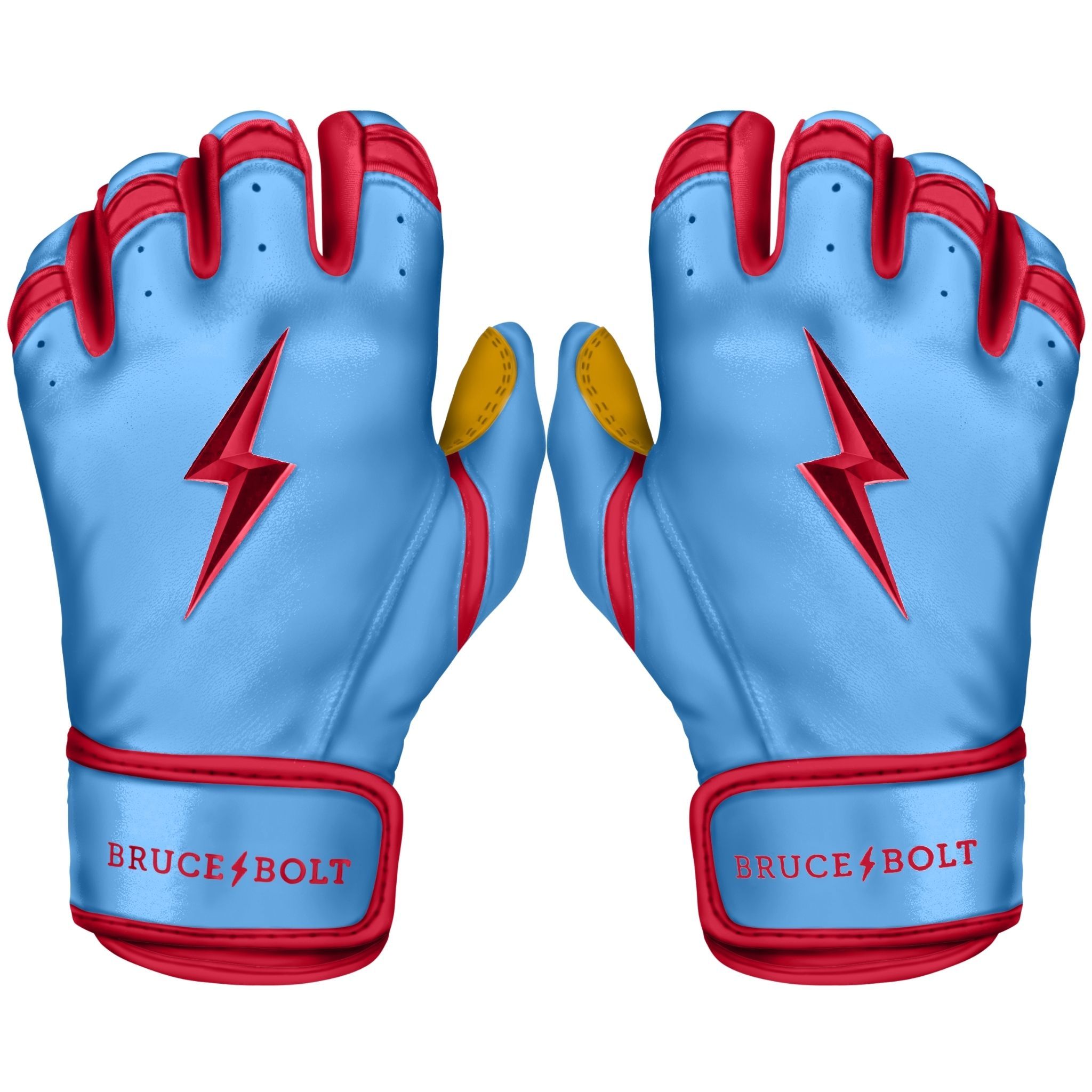 Image of PREMIUM PRO BADER Series Short Cuff Batting Gloves | BABY BLUE