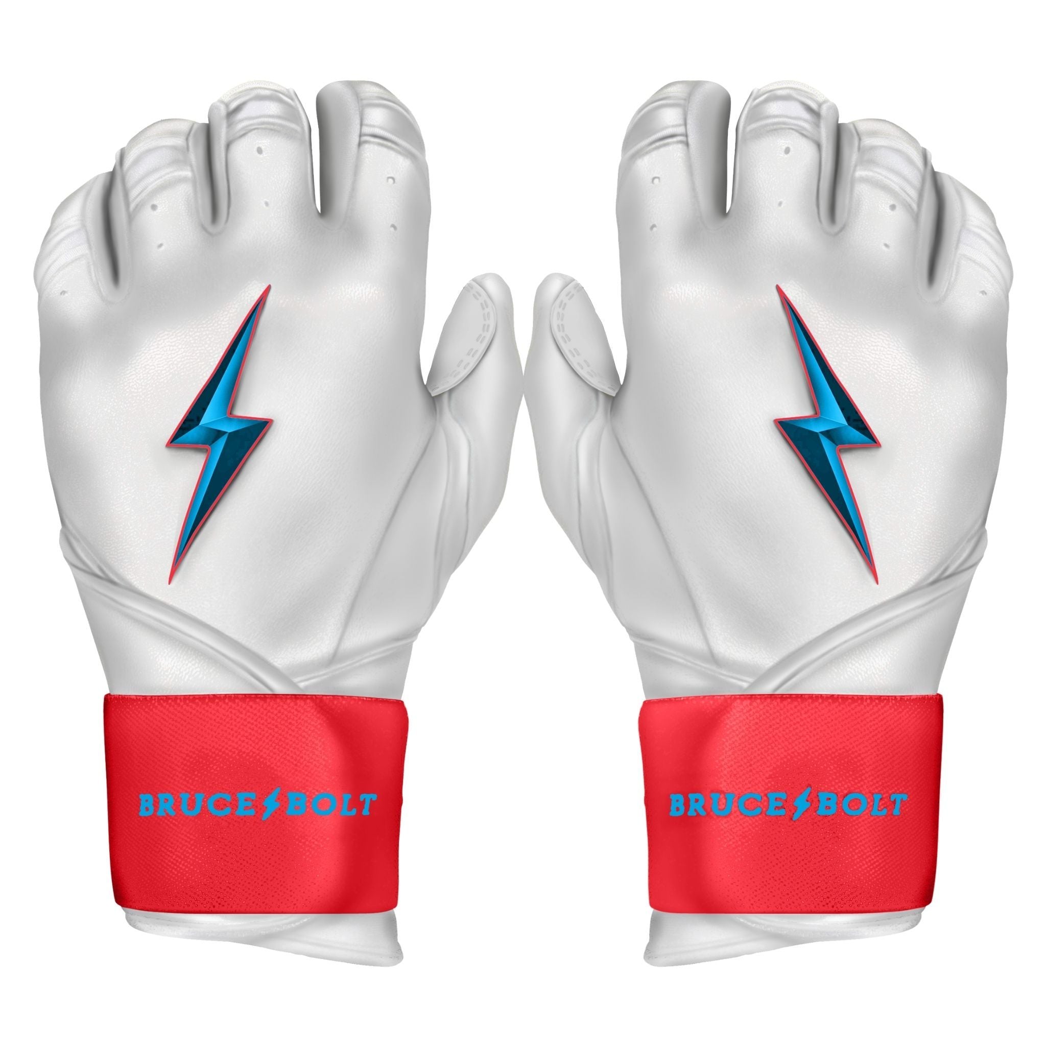 Image of PREMIUM PRO MIAMI Series Long Cuff Batting Gloves | WHITE