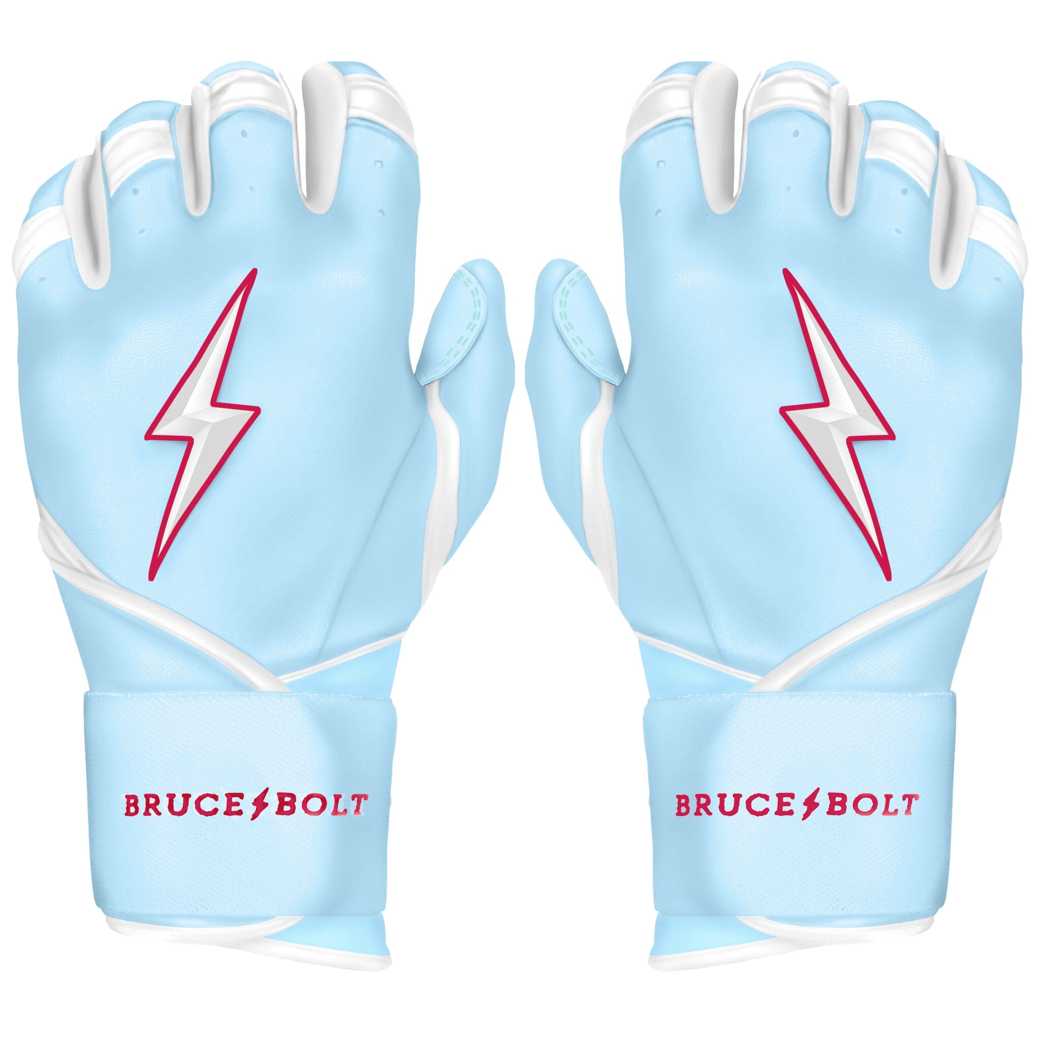 Image of PREMIUM PRO HAPP Series Long Cuff Batting Gloves | BABY BLUE