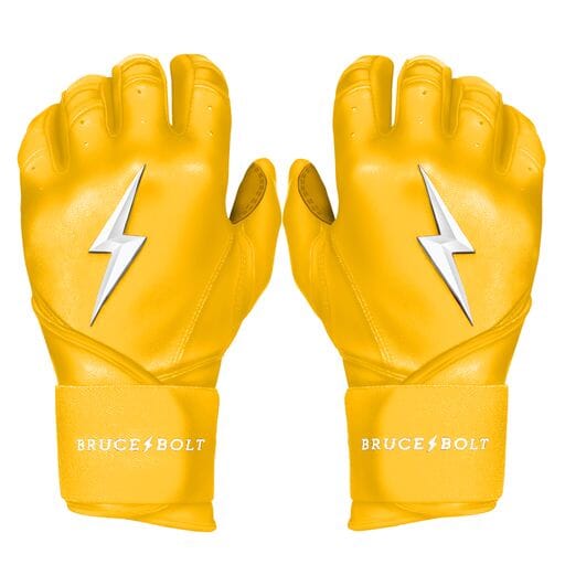 Image of PREMIUM PRO Long Cuff Batting Gloves | YELLOW