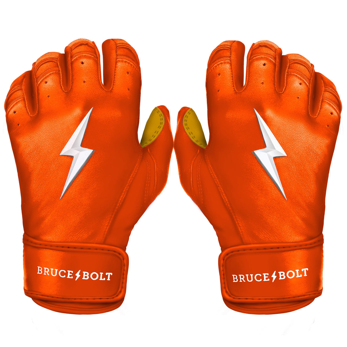 All Orange Batting Gloves | Leather Batting Gloves – BRUCE BOLT